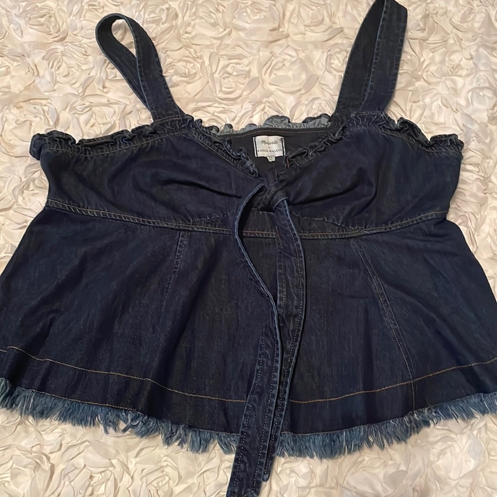 Madewell x Karen walker Raw Edge Denim Trianon top